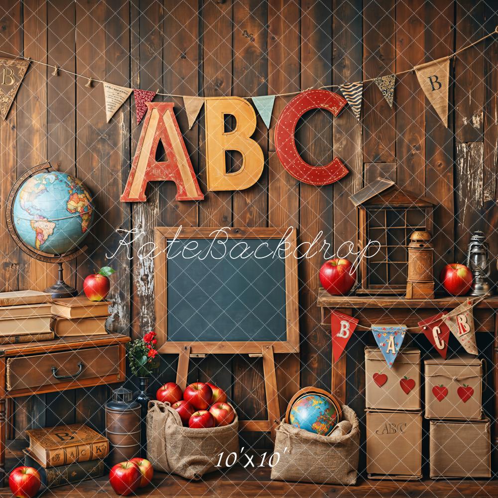 Kate Back to School Apple ABC Backdrop Designed by Emetselch - Kate Backdrop AU