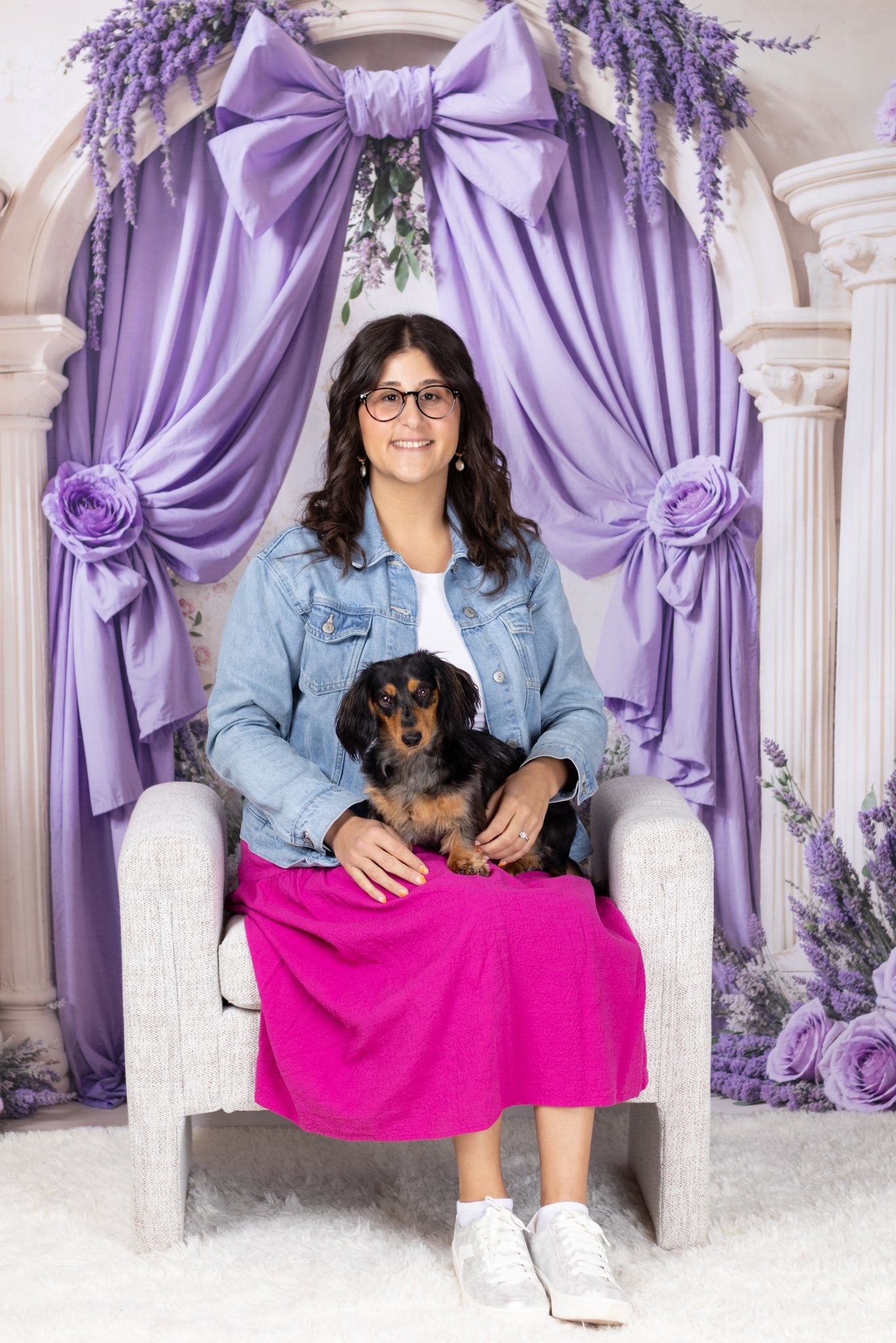 Kate Retro Lavender Bow Arch Columns Backdrop Designed by Emetselch - Kate Backdrop AU