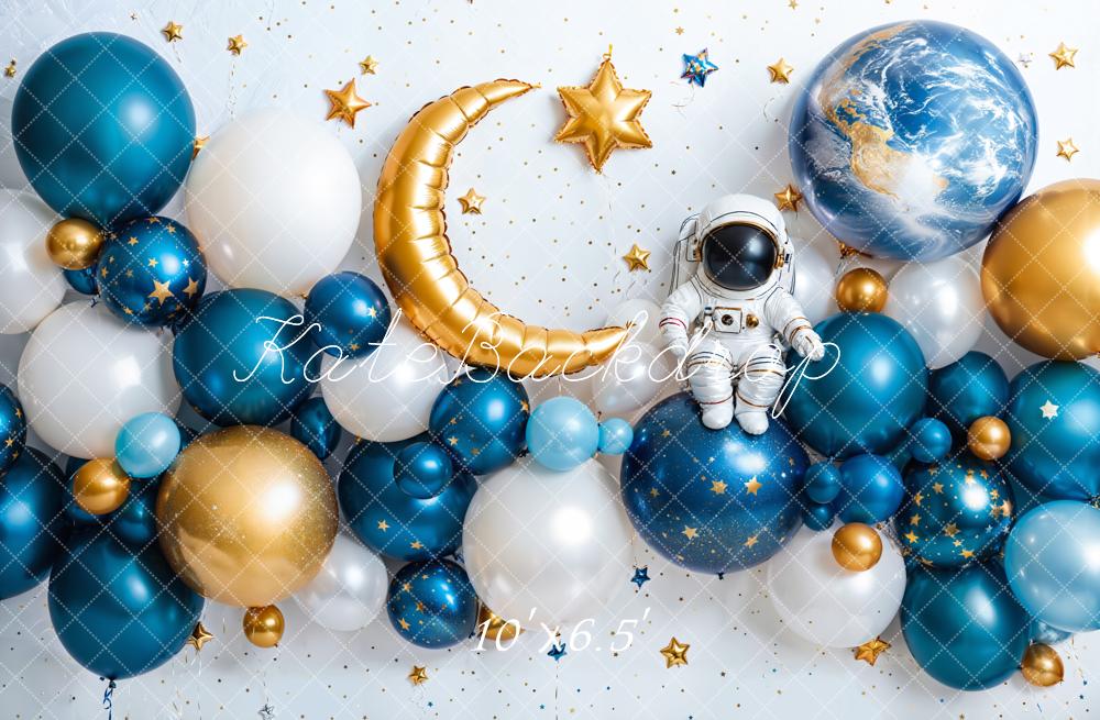 Kate Cake Smash Space Astronaut Balloon Backdrop Designed by Emetselch - Kate Backdrop AU