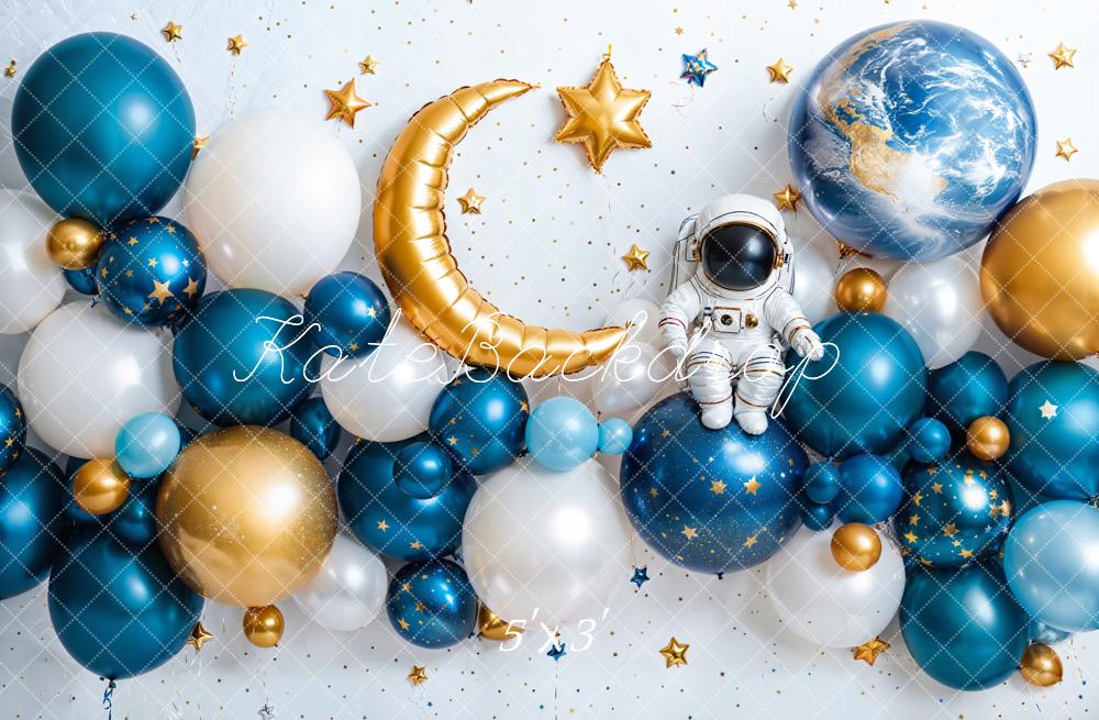 Kate Cake Smash Space Astronaut Balloon Backdrop Designed by Emetselch - Kate Backdrop AU