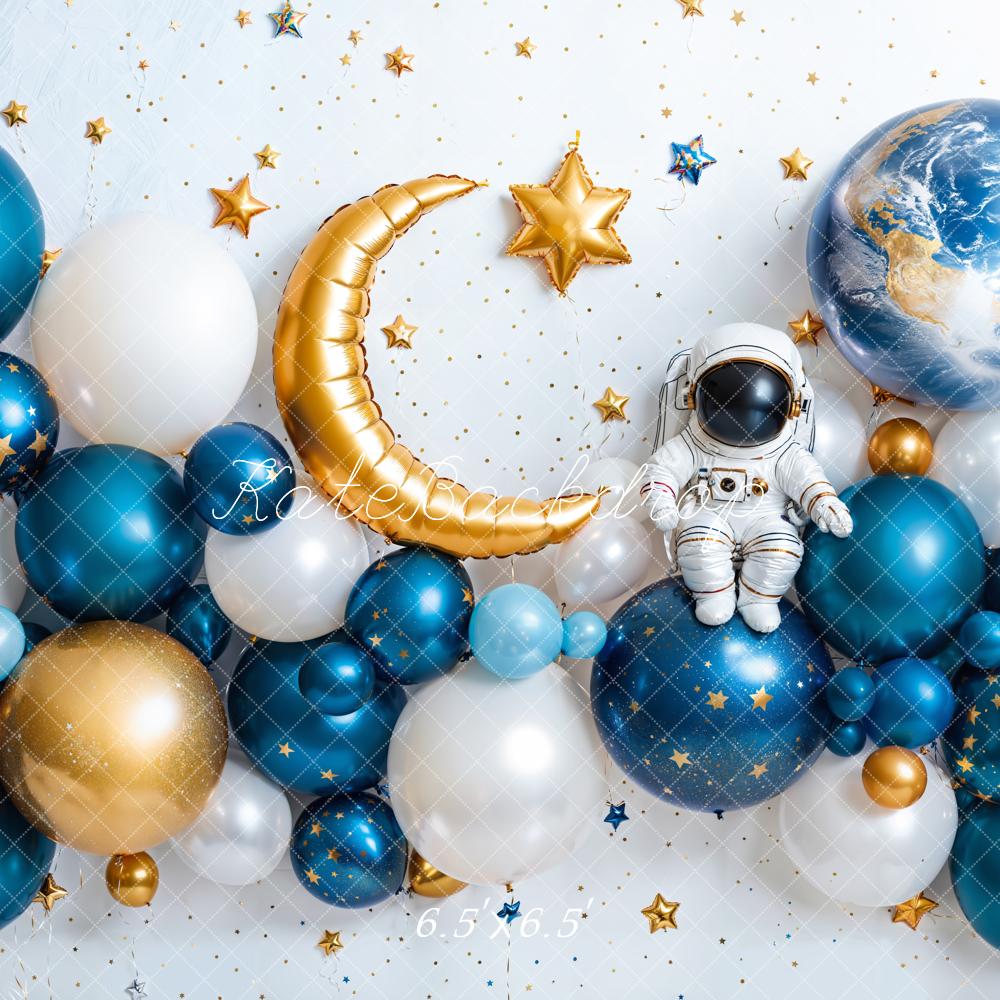 Kate Cake Smash Space Astronaut Balloon Backdrop Designed by Emetselch - Kate Backdrop AU