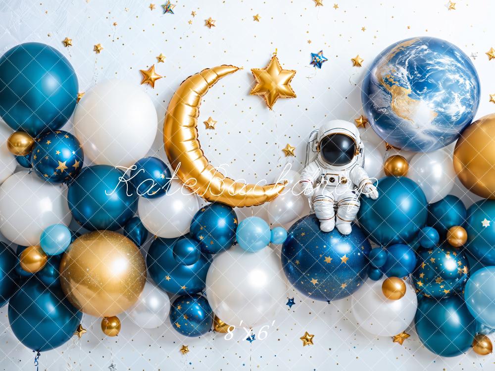 Kate Cake Smash Space Astronaut Balloon Backdrop Designed by Emetselch - Kate Backdrop AU