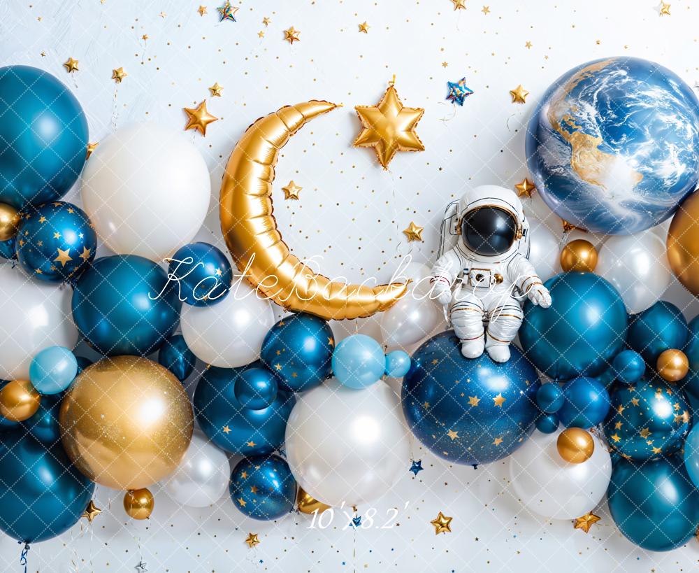 Kate Cake Smash Space Astronaut Balloon Backdrop Designed by Emetselch - Kate Backdrop AU