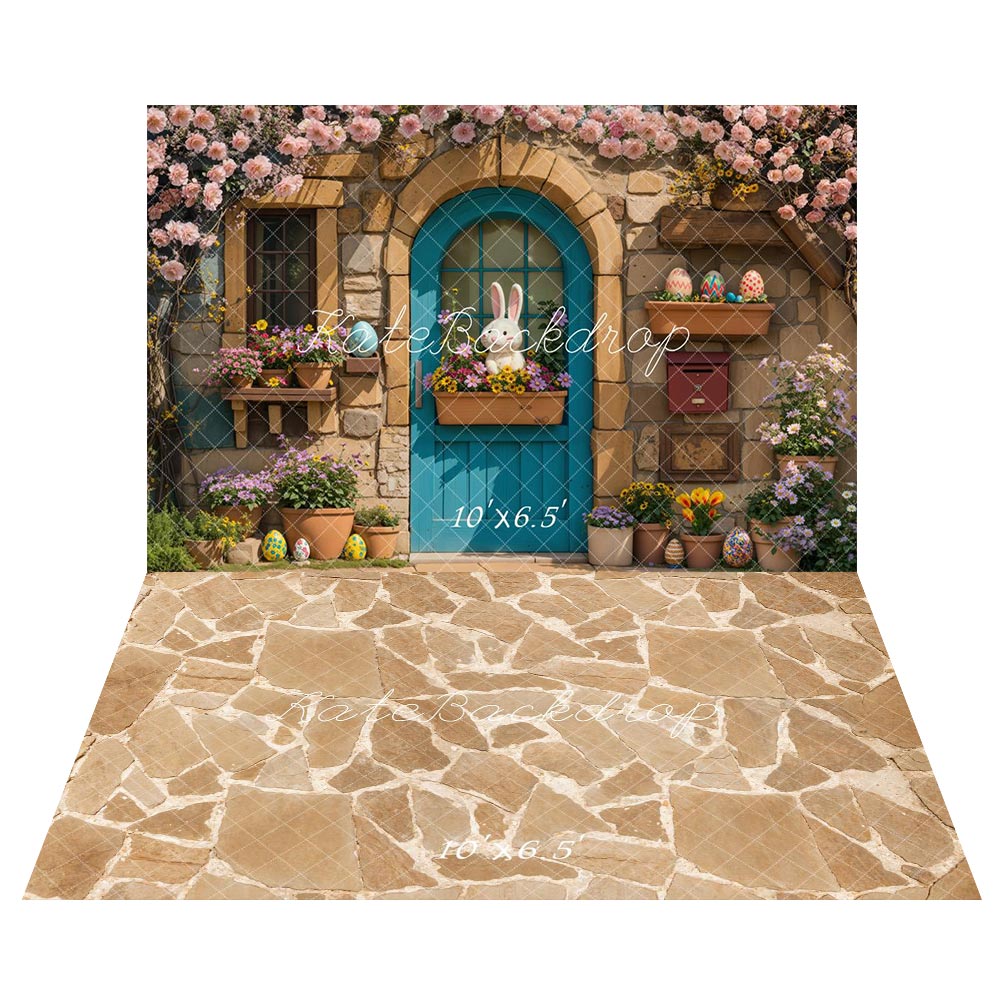 Kate Easter Spring Backdrop+Stone Floor Backdrop - Kate Backdrop AU