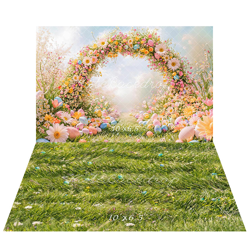 Kate Easter Flower Arch Backdrop+Meadow Backdrop - Kate Backdrop AU