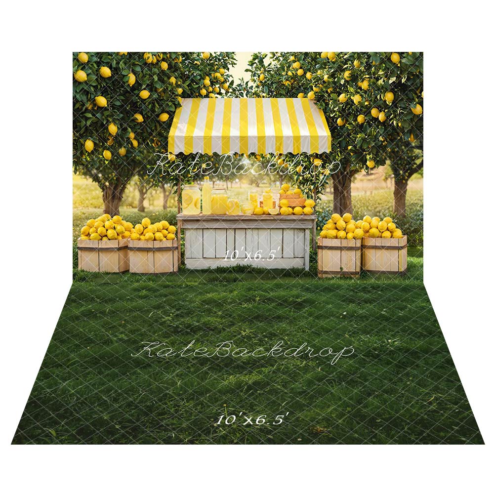 Kate Lemon Stand Orchard Backdrop+Green Grass Floor Backdrop - Kate Backdrop AU