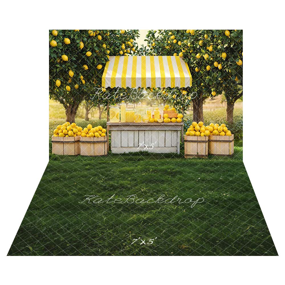 Kate Lemon Stand Orchard Backdrop+Green Grass Floor Backdrop - Kate Backdrop AU