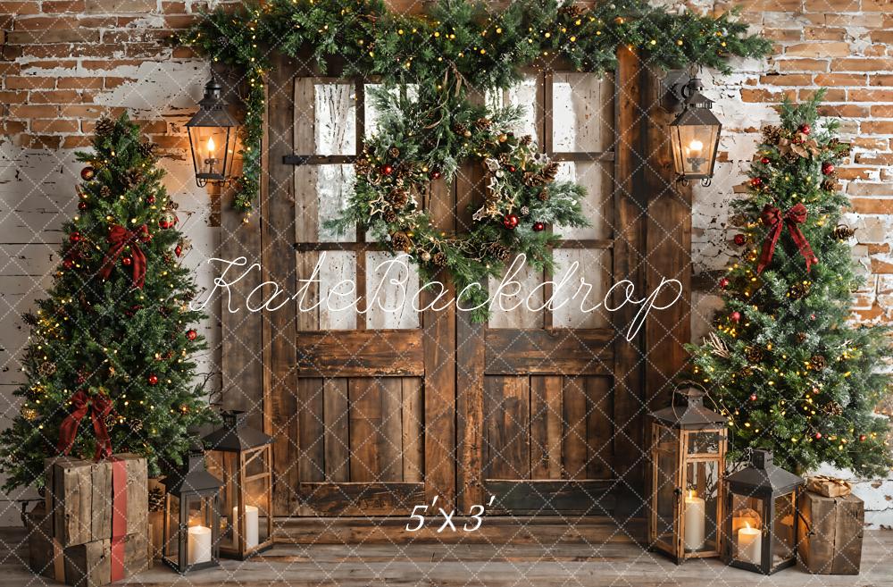 Kate Christmas Wooden Door Backdrop Designed by Emetselch - Kate Backdrop AU