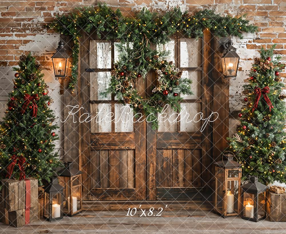 Kate Christmas Wooden Door Backdrop Designed by Emetselch - Kate Backdrop AU