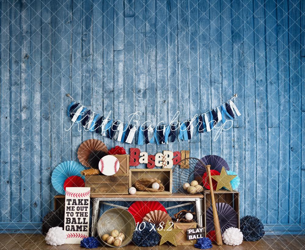 Kate Red Blue Baseball Backdrop Designed by Mandy Ringe Photography - Kate Backdrop AU