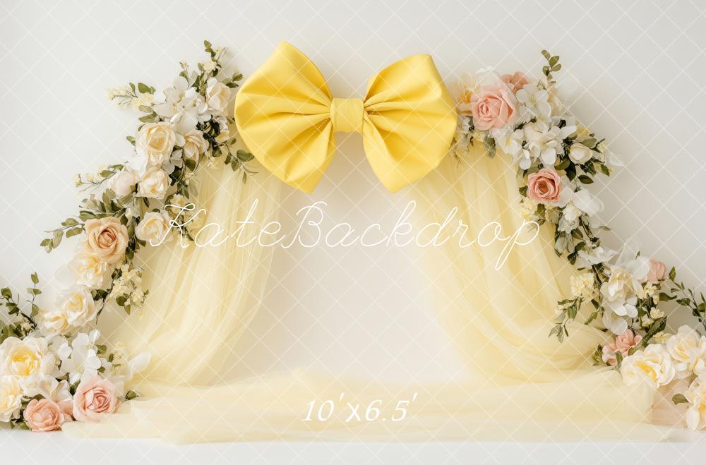 Kate Elegant Yellow Bow Backdrop Designed by Patty Roberts - Kate Backdrop AU