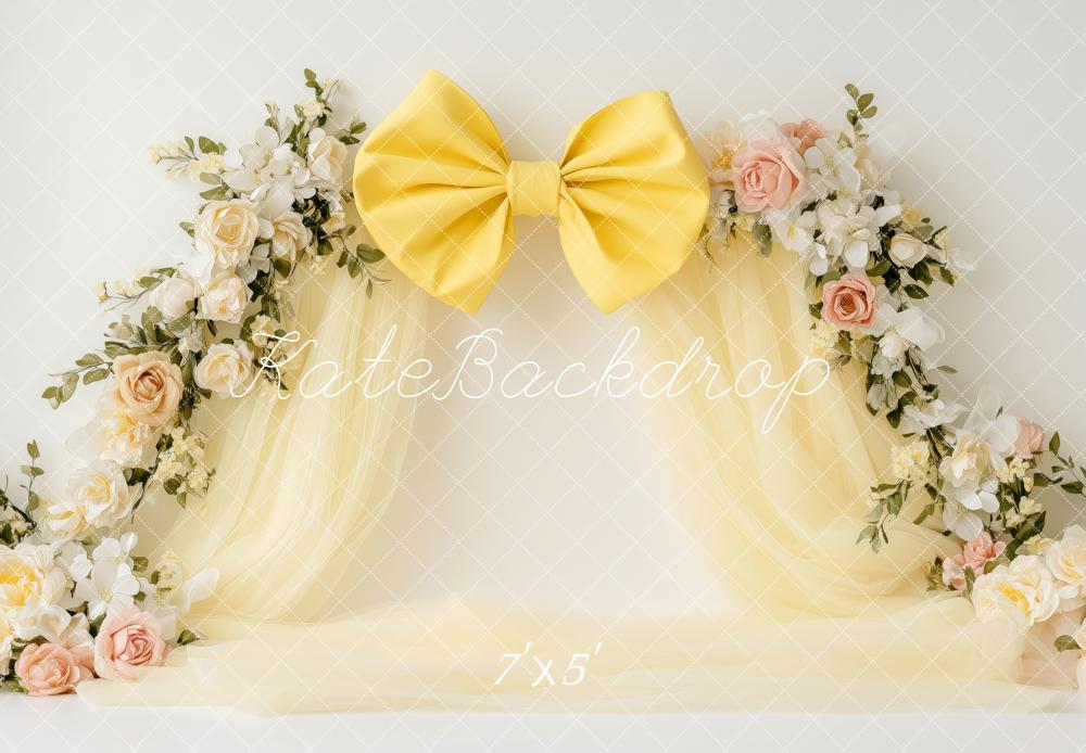 Kate Elegant Yellow Bow Backdrop Designed by Patty Roberts - Kate Backdrop AU