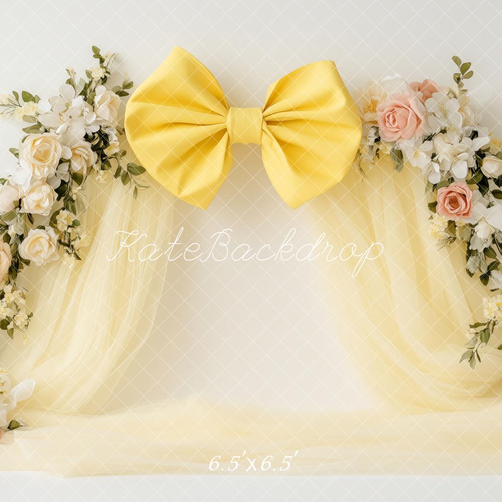 Kate Elegant Yellow Bow Backdrop Designed by Patty Roberts - Kate Backdrop AU