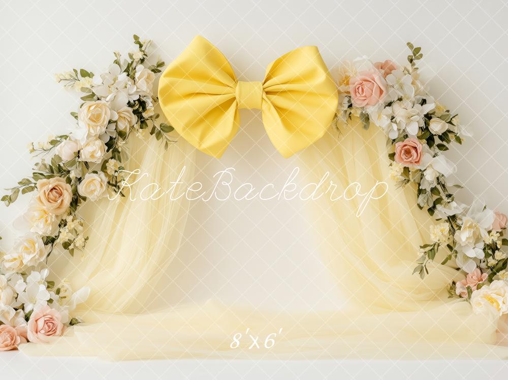 Kate Elegant Yellow Bow Backdrop Designed by Patty Roberts - Kate Backdrop AU