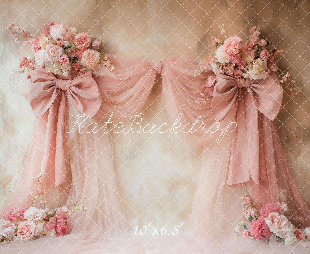 Kate Romantic Pink Bow Backdrop Designed by Patty Roberts - Kate Backdrop AU