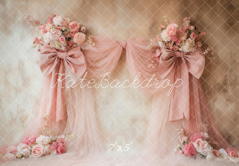 Kate Romantic Pink Bow Backdrop Designed by Patty Roberts - Kate Backdrop AU
