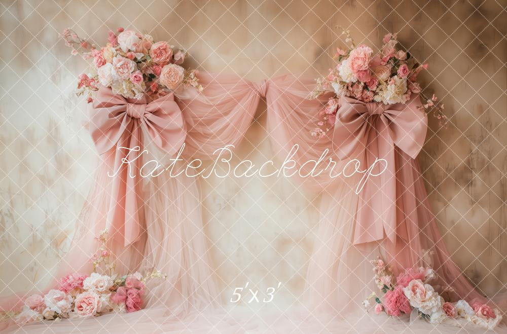 Kate Romantic Pink Bow Backdrop Designed by Patty Roberts - Kate Backdrop AU