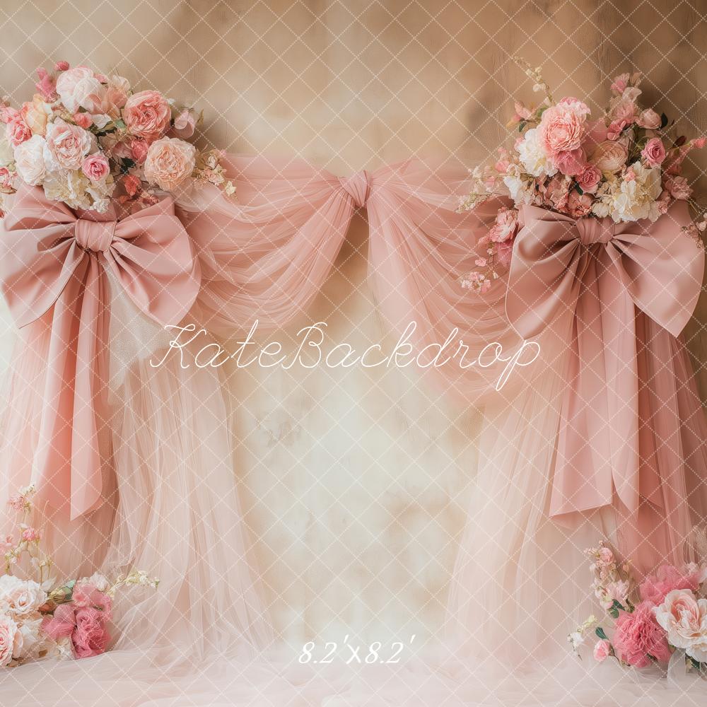 Kate Romantic Pink Bow Backdrop Designed by Patty Roberts - Kate Backdrop AU