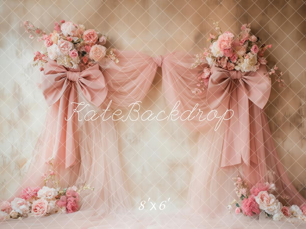 Kate Romantic Pink Bow Backdrop Designed by Patty Roberts - Kate Backdrop AU