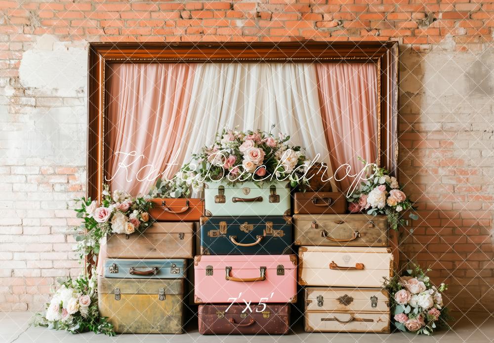 Kate Vintage Travel Suitcase Setup Backdrop Designed by Patty Roberts - Kate Backdrop AU