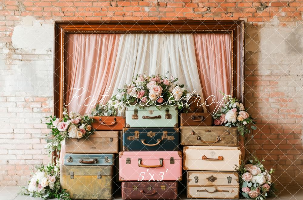 Kate Vintage Travel Suitcase Setup Backdrop Designed by Patty Roberts - Kate Backdrop AU