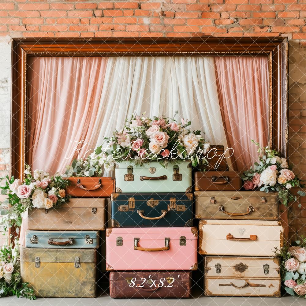 Kate Vintage Travel Suitcase Setup Backdrop Designed by Patty Roberts - Kate Backdrop AU