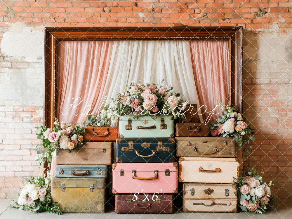 Kate Vintage Travel Suitcase Setup Backdrop Designed by Patty Roberts - Kate Backdrop AU