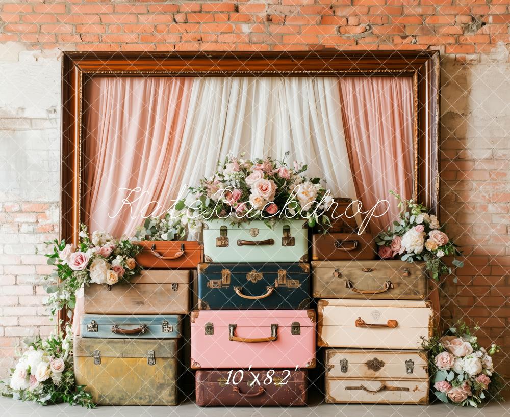 Kate Vintage Travel Suitcase Setup Backdrop Designed by Patty Roberts - Kate Backdrop AU