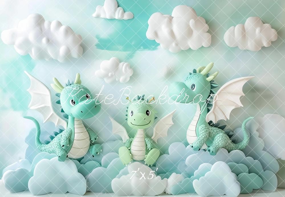 Kate Cute Dragons Backdrop Designed by Ashley Paul - Kate Backdrop AU