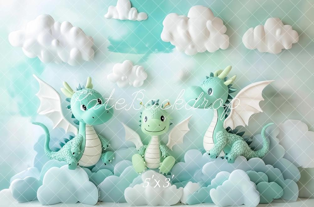 Kate Cute Dragons Backdrop Designed by Ashley Paul - Kate Backdrop AU