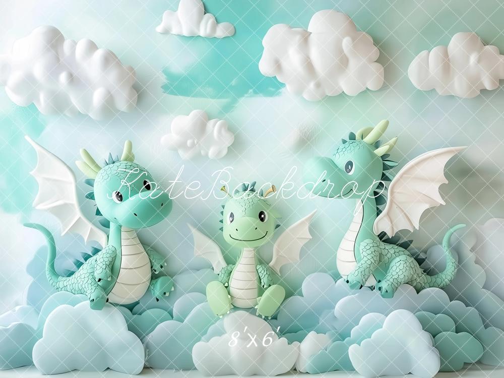 Kate Cute Dragons Backdrop Designed by Ashley Paul - Kate Backdrop AU