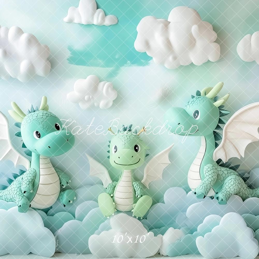 Kate Cute Dragons Backdrop Designed by Ashley Paul - Kate Backdrop AU