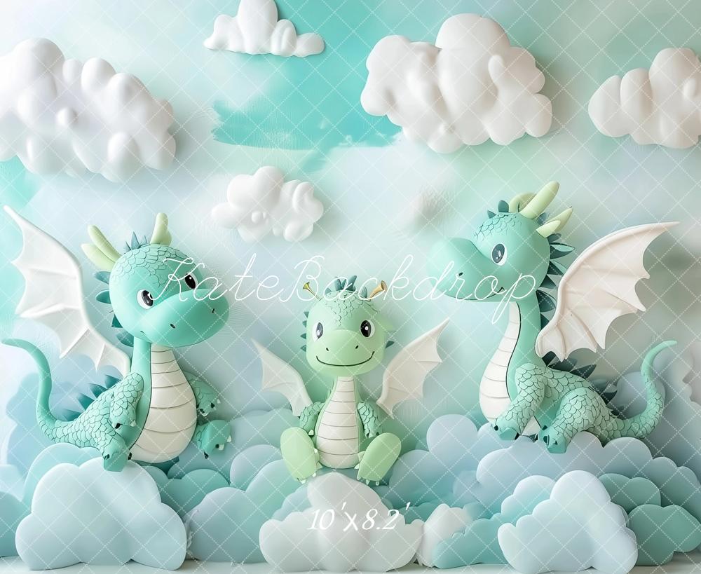 Kate Cute Dragons Backdrop Designed by Ashley Paul - Kate Backdrop AU
