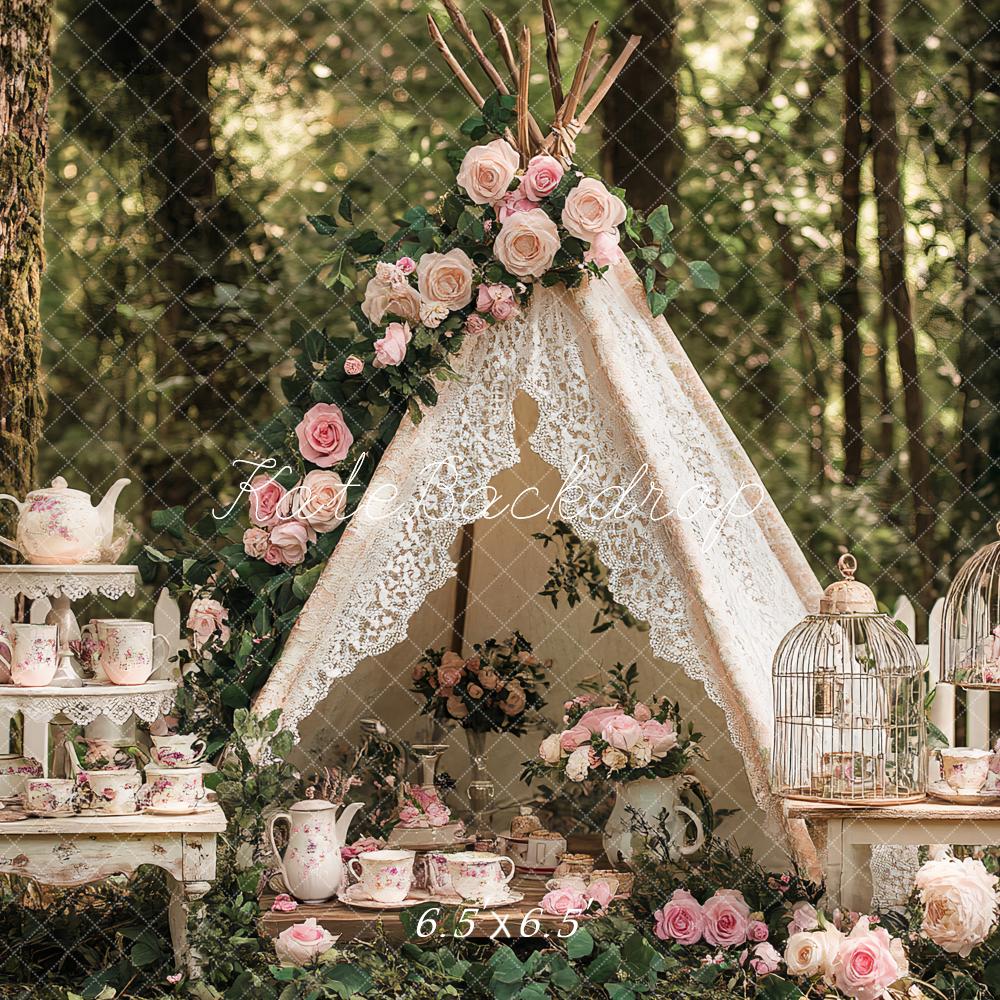 Kate Teapot Tree Before Forest Backdrop Designed by Ashley Paul