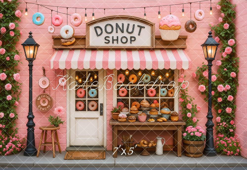Kate Donut Shop Birthday Backdrop Designed by Ashley Paul - Kate Backdrop AU