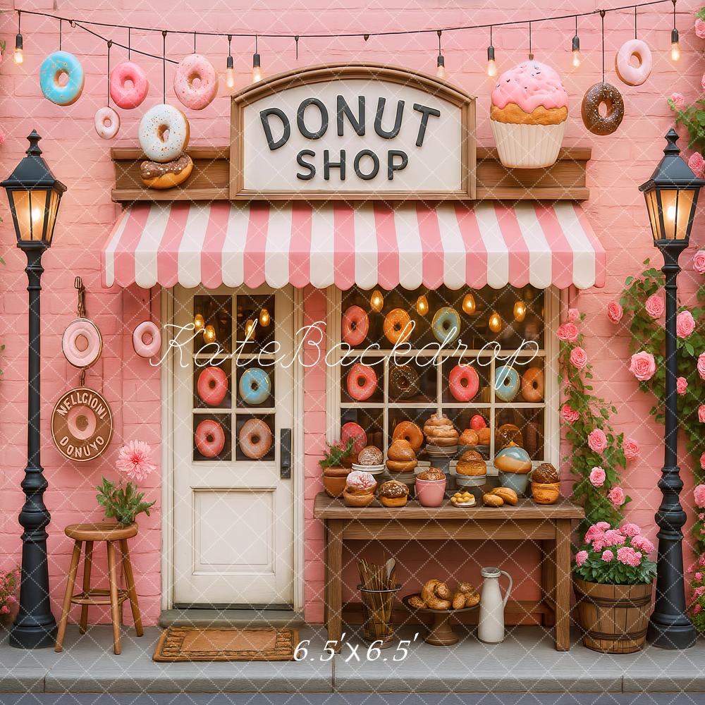 Kate Donut Shop Birthday Backdrop Designed by Ashley Paul - Kate Backdrop AU