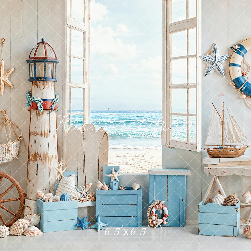 Kate Seaside Cabin Conch Summer Backdrop Designed by Emetselch