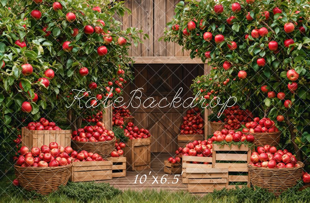 Kate Fall Apple Orchard Barn Backdrop Designed by Emetselch - Kate Backdrop AU