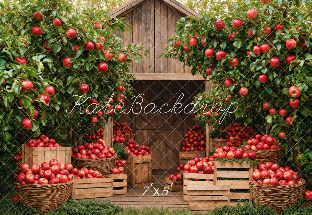 Kate Fall Apple Orchard Barn Backdrop Designed by Emetselch - Kate Backdrop AU