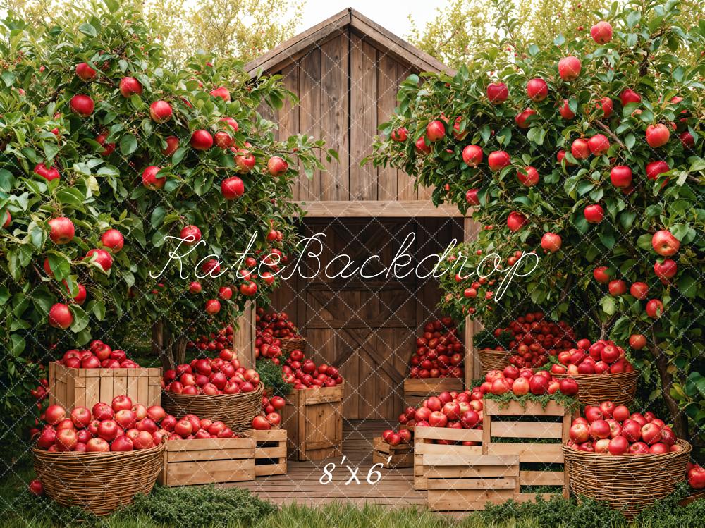 Kate Fall Apple Orchard Barn Backdrop Designed by Emetselch - Kate Backdrop AU