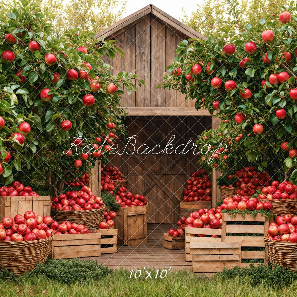 Kate Fall Apple Orchard Barn Backdrop Designed by Emetselch - Kate Backdrop AU