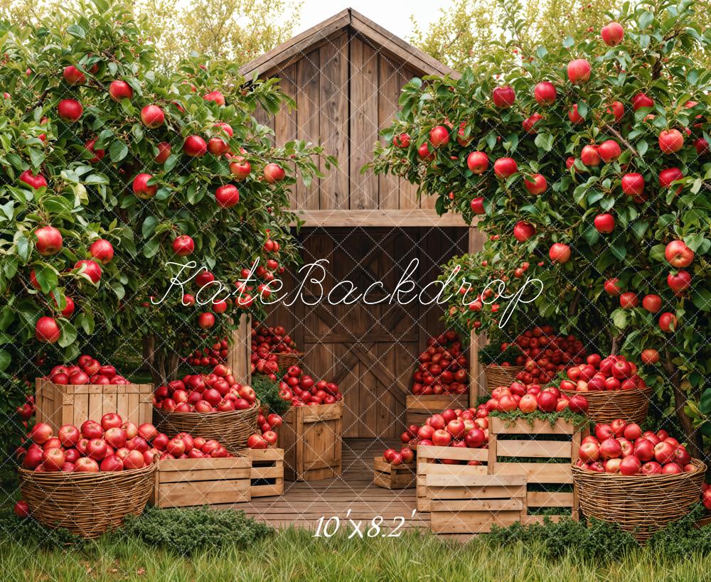 Kate Fall Apple Orchard Barn Backdrop Designed by Emetselch - Kate Backdrop AU