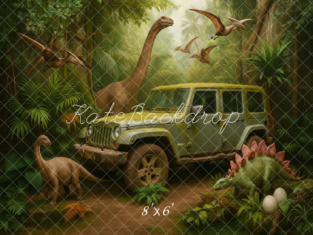 Kate Dinosaur Jungle Backdrop Designed by Ashley Paul - Kate Backdrop AU