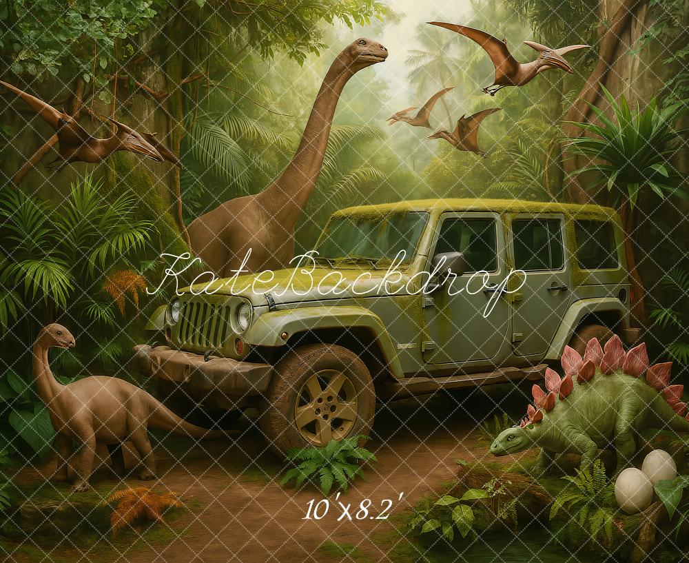 Kate Dinosaur Jungle Backdrop Designed by Ashley Paul - Kate Backdrop AU