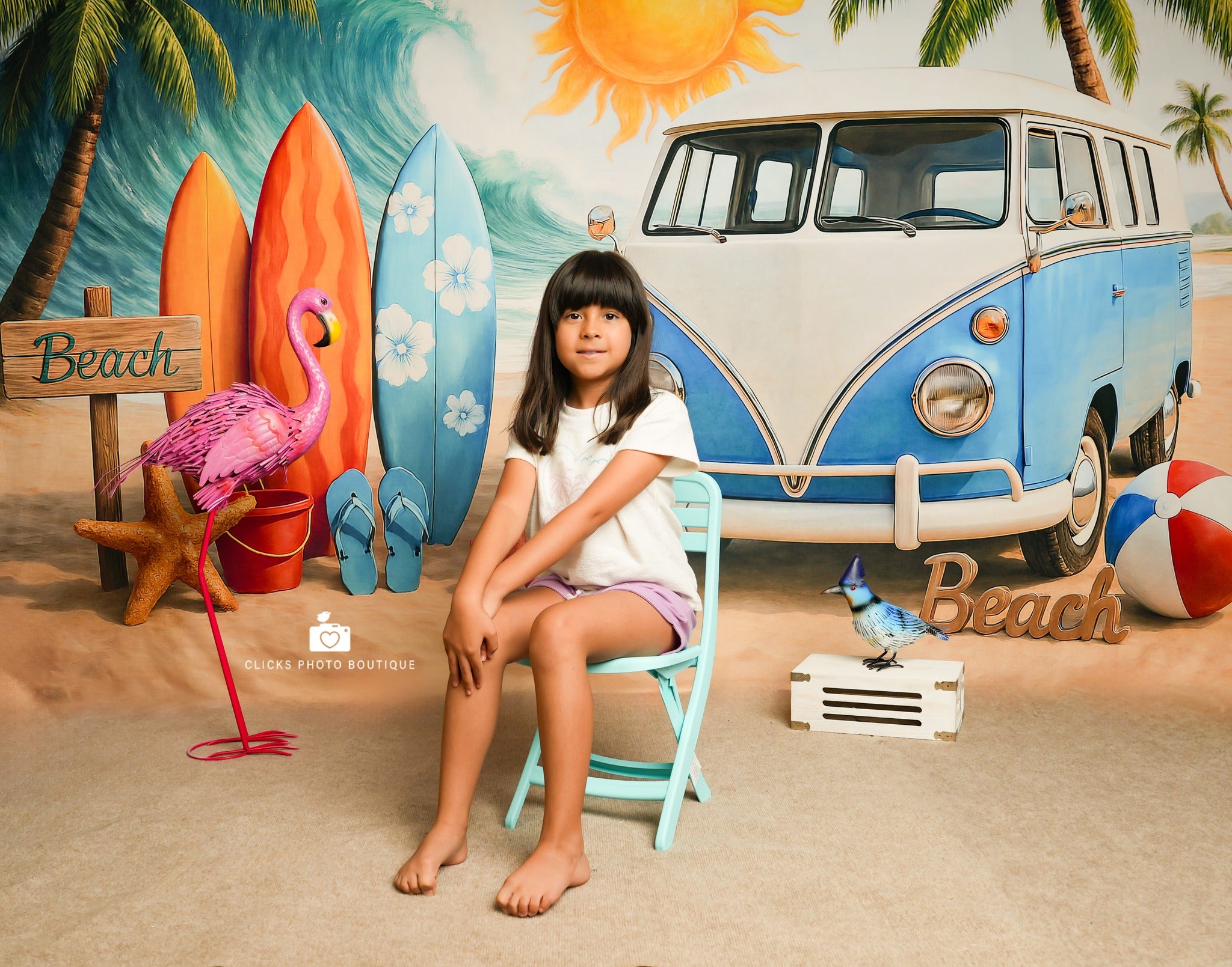 Kate Summer Coconut Tree Beach Backdrop Designed by Ashley Paul