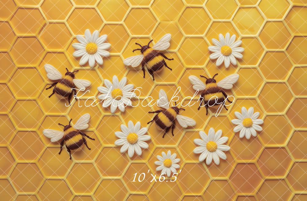 Kate Yellow Bees Wall Backdrop Designed by Ashley Paul - Kate Backdrop AU