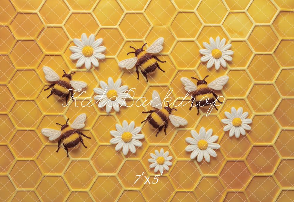 Kate Yellow Bees Wall Backdrop Designed by Ashley Paul - Kate Backdrop AU