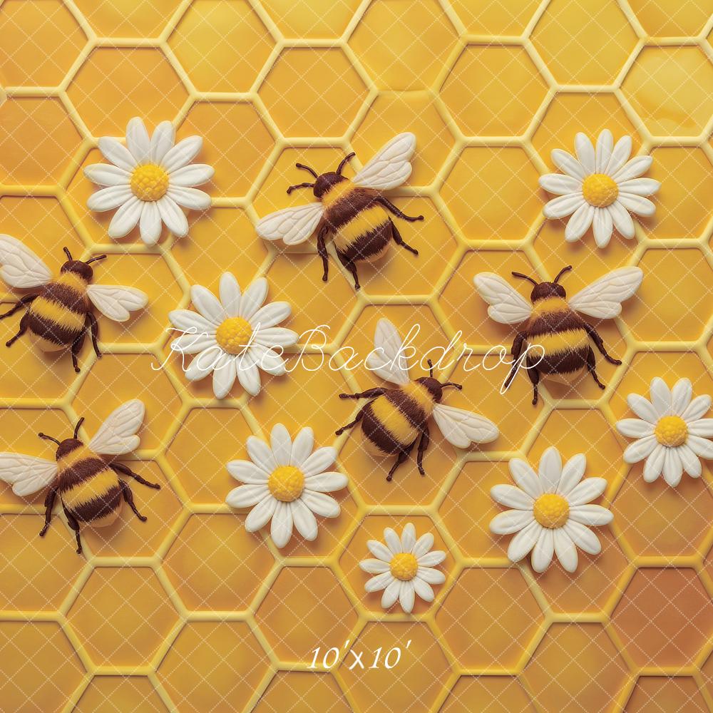 Kate Yellow Bees Wall Backdrop Designed by Ashley Paul - Kate Backdrop AU