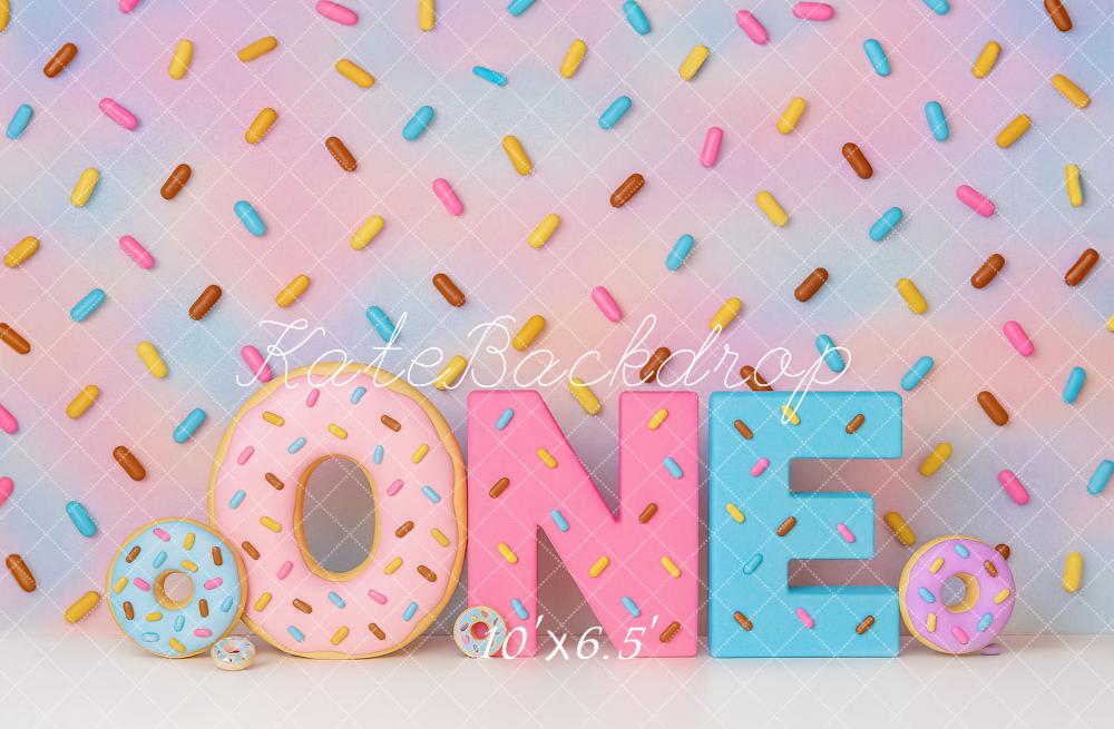 Kate Donut ONE Cake Smash Backdrop Designed by Ashley Paul - Kate Backdrop AU