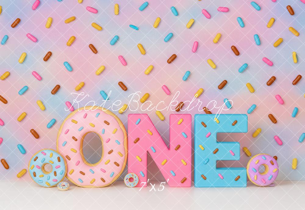 Kate Donut ONE Cake Smash Backdrop Designed by Ashley Paul - Kate Backdrop AU